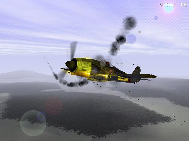 Picture Of The Month 'Preach in F109 ,wounded enemy in back ground guns blazeing going for next kill.cleared all boggies ,the 30 mill's in the 109 are bad , i love em for distance ,and they cut wings off nicely:).thats why i like the p38 its american and it had a cannon,to bad they didnt put those babys in all planes ,but oh well.hehe its only a game :)'